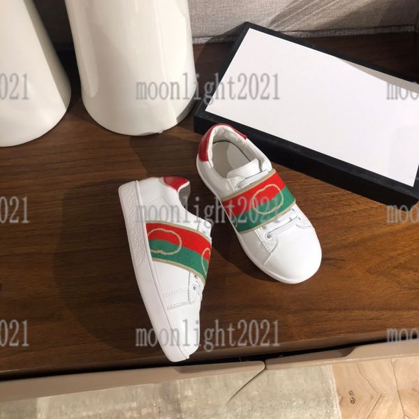 

luxury designers spring leather sneakers shoes new kids sports pink sneaker running shoes retro girls sport canvas shoe embroidery size 26-3, Black;red