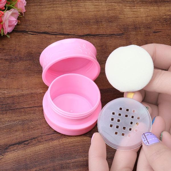

storage bottles & jars empty loose powder jar with sifter cosmetic plastic compact,makeup case travel subpackage box flower cover