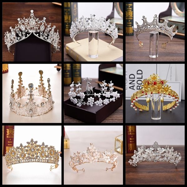 

shcxgqn new fashion baroque luxury crystal ab bridal crown tiaras diadem tiaras for women bride wedding hair accessories hg02 w0104, White;golden