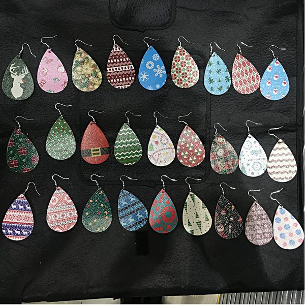 

kimter long dangle earrings lightweight christmas faux leather earring for women girls charm teardrop xmas ear jewelry dhl n20a f, Silver