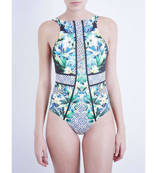 

2021 new style swimsuit high elastic briefs print suspender bikini, Black;pink