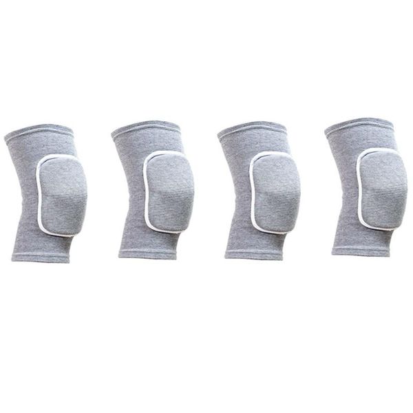 

elbow & knee pads 4x thickened sponge breathable soft dance wrestling basketball jogging bike arthritis relief meniscus s m, Black;gray