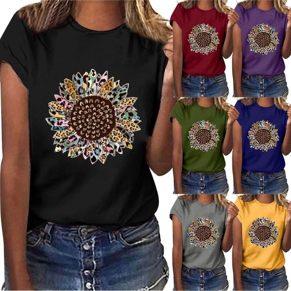 

ladies printed t shirt women short sleeves o neck loose t-shirt 2021 summer tee sleeve female camisetas mujer women's, White