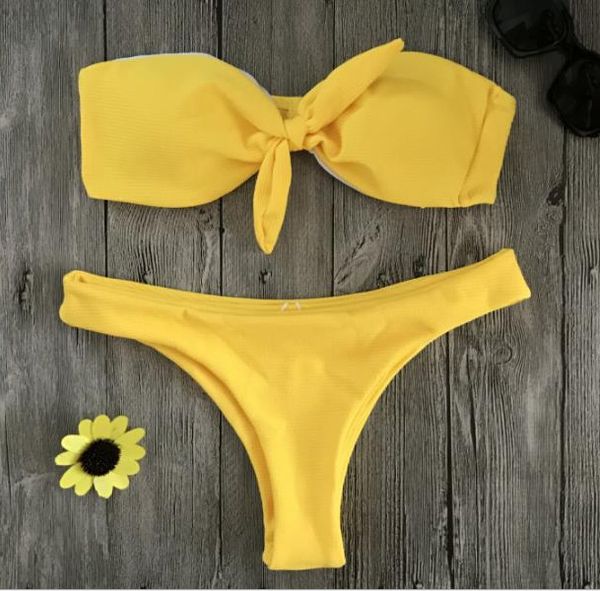 

2021 solid strapless bikini, White;black