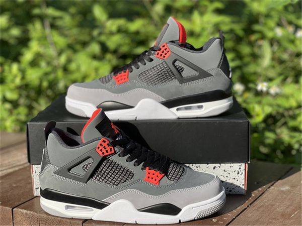 

2022 4 4s infrared shoes authentic mens women outdoor dh6927-061 dark 23 black cement grey sports sneakers with original box