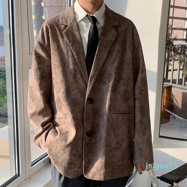 

men's suits & blazers men blazer fashion loose for brand mens suit ugly pattern design casual jacket outerwear korean streetwear cloth, White;black