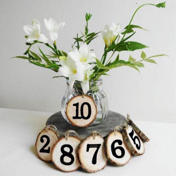 

party decoration 1-10 numbers wooden hanging table cards place holder number figure card digital seat wedding supplies