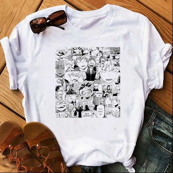 

vintage women my hero academia t shirt boku no anime kawaii himiko toga female aesthetic clothes tshirt, White