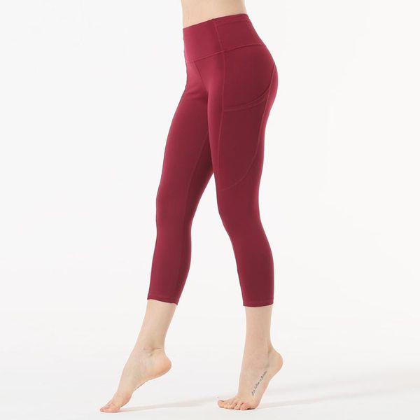 

yoga outfits capris women sports crop solid running thick material bodybuilding exercise skinny leggings, White;red