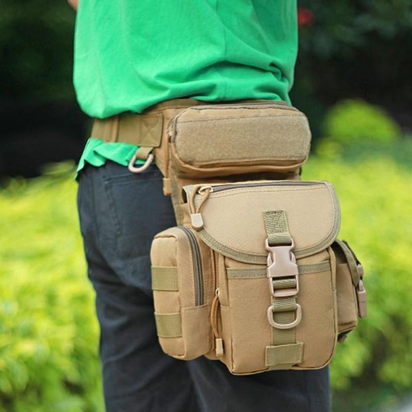 

men's military camouflage drop leg bag panel utility waist belt pouch pack shoulder bags oxford fanny packs men hip bum