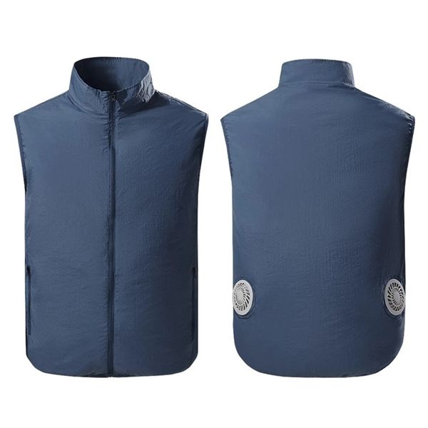 

men summer usb fan cooling vest air conditioning clothes sleeveless jacket pleasantly cool fishing vests 211104, Black;white