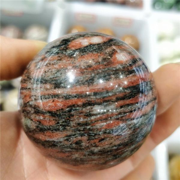 

decorative objects & figurines 5-7cm natural red zebra veins quartz crystal ball reiki chakras mineral sphere home stones ornament for colle