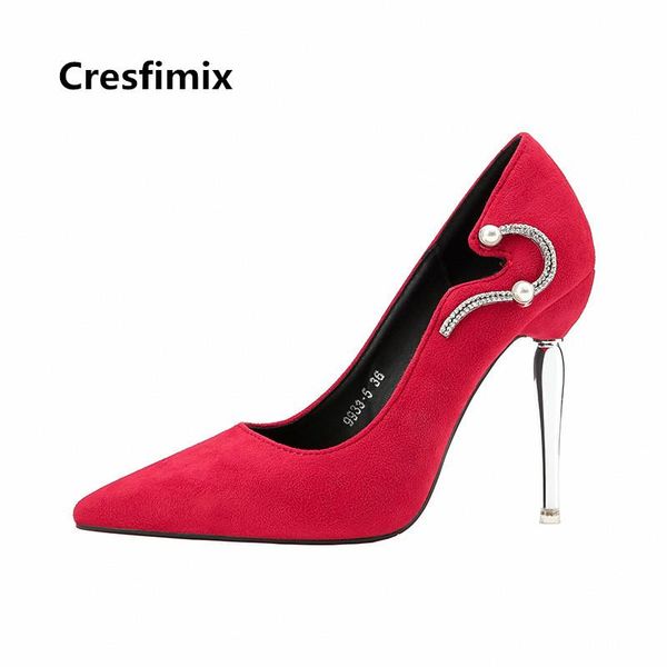 

dress shoes cresfimix bridal crystal wedding high heel lady cute party night club pumps mujer tacones altos b3293, Black