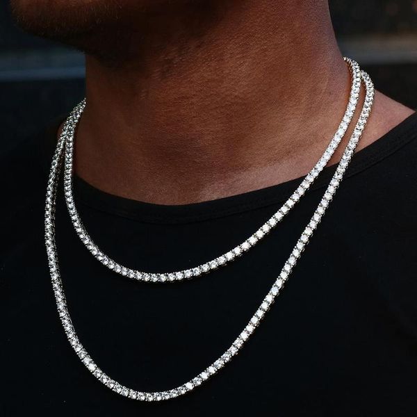 

chains 4mm white gold plated tennis chain, Silver