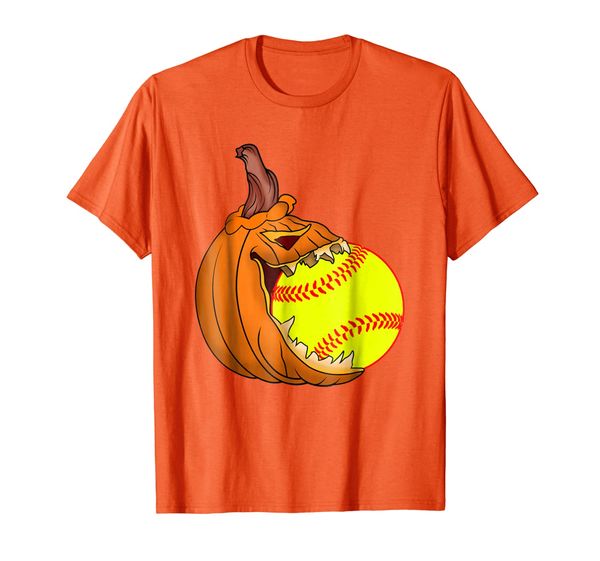 

pumpkin carving eat softball ball costume t-shirt pitchers, White;black