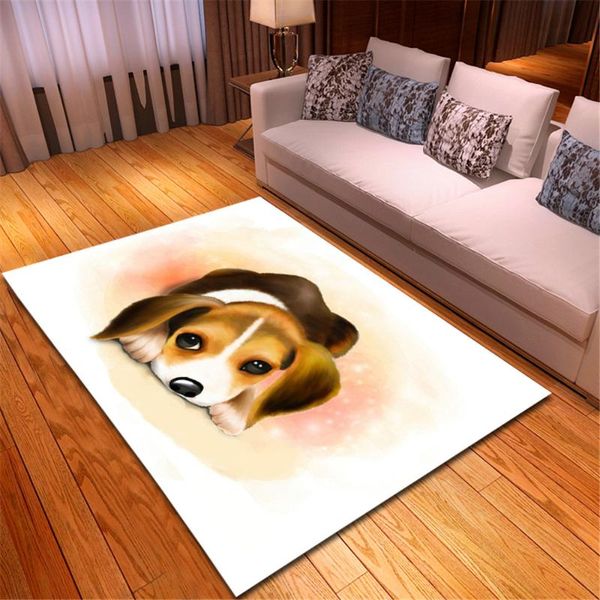 

carpets cartoon pet dog parlor area rug flannel non-slip girls kids room decor bedside floor mat living carpet for home