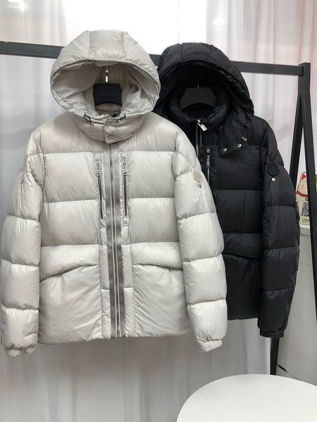 

men's winter down jacket hooded jacket men's women's couple parker coat jacket thick coat black white fashion parker size 1-5