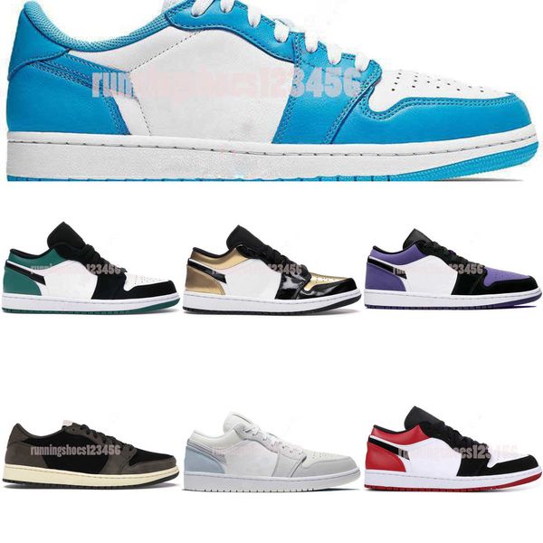 

low 1 1s man basketball shoes sneaker phantom bred white hologram flint atheletic sports designer shoe trainer7gai