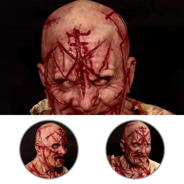 

party hats latex high-quality halloween horror cosplay face cover headgear eco-friendly realistic for