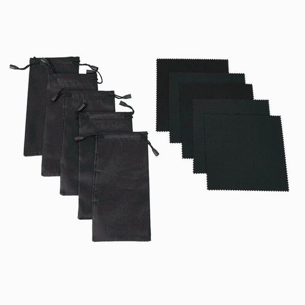 

storage bags 2set black microfiber sunglasses eyeglasses pouch cleaning cloth 13*13cm portable glasses eyewear clean lens accessories