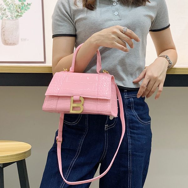 

red luxurys same bags2021 new net b-button crocodile hourglass bag leather western style women's bag one shoulder messenger handbag
