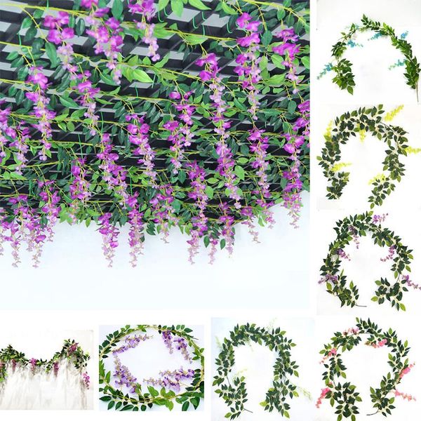

decorative flowers & wreaths faux artificial wisteria leaves vine greenery birthday party decorations wedding engagement anniversary