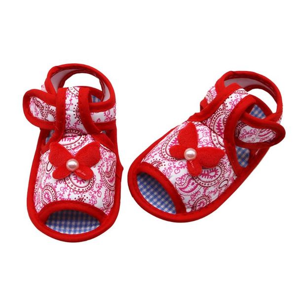 

born baby girls printing bow prewalker soft sole sandals single shoes girl for children fille first walkers