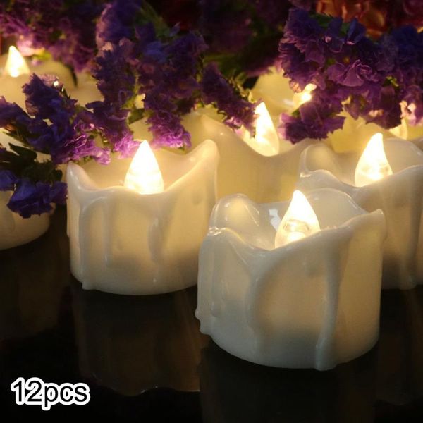 

party led electronic candles tea light 12pcs/set flameless home decor led+pp