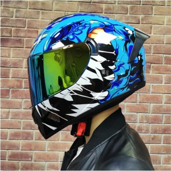 

motorcycle helmet, men and women four seasons full-covered dual-lens sports car full helmet