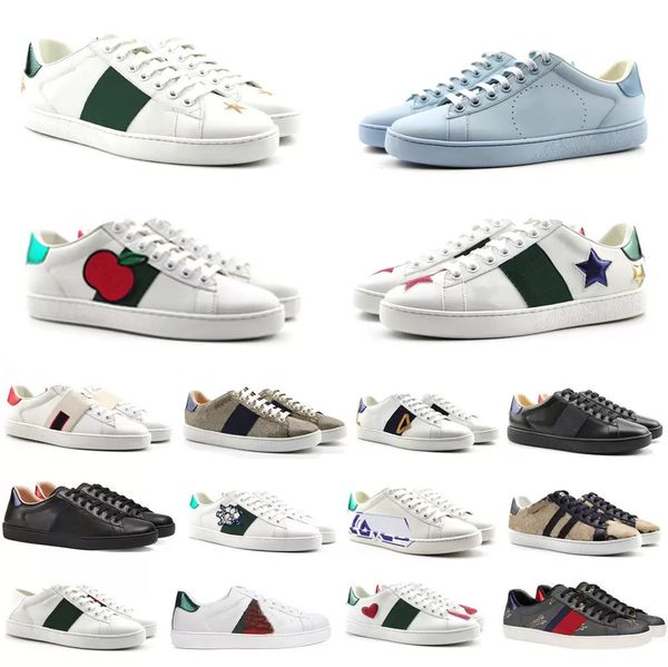 

men women casual sport shoes low lace up sneakers ace embroidery bee tiger head snake cat apple fruit dog flat trainers nfc platform skatebo