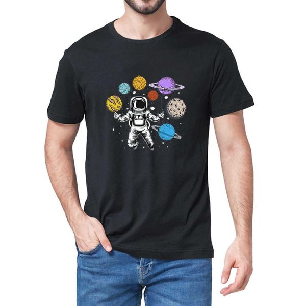

men's t-shirts 100% cato funny planets astronaut with family gifts for children summer men novelty t-shirt casual tea, White;black