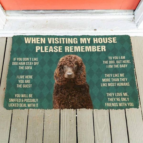 

carpets please remember portuguese water dog house rules doormat decor print carpet soft flannel non-slip for bedroom porch
