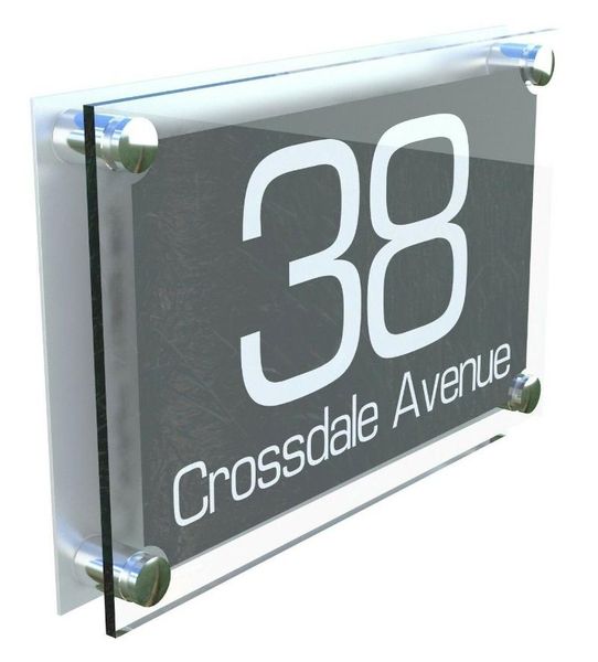 

customize modern house street door number plaque personalised acrylic para4-8wa other hardware