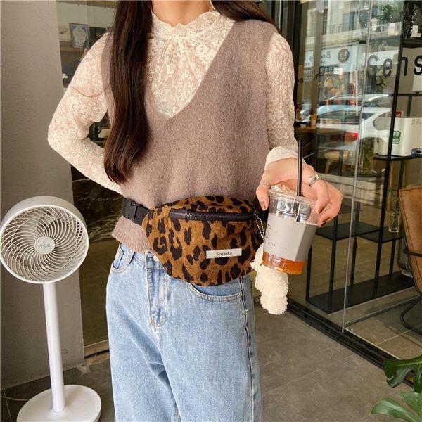 

vintage corduroy women plush shoulder bag fashion design leopard pattern ladies crossbody bags simple casual female handbags