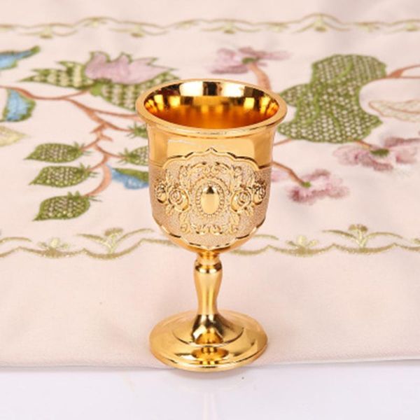

mugs alloy wine cup 20~30ml gold european style home bar drink retro creative