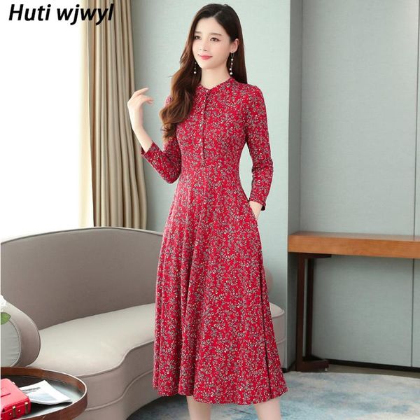 

autumn winter 4xl plus size casual dress 2021 vintage red print knit warm midi elegant women bodycon party vestido dresses, Black;gray