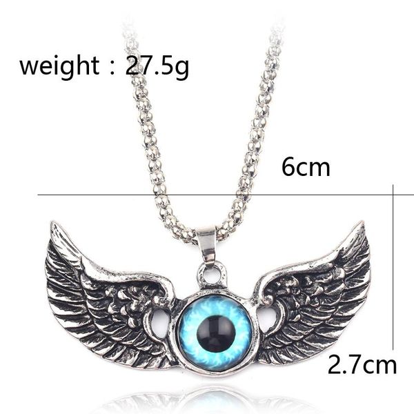 

pendant necklaces gothic blue eye for women men cosplay jewelry accessories, Silver