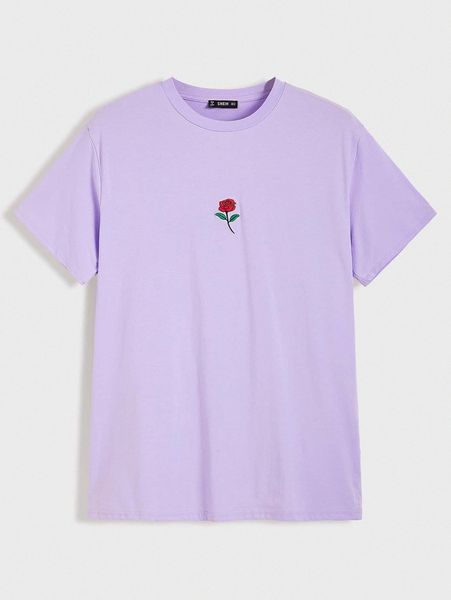 

men embroidered rose tee h3z2#, White;black