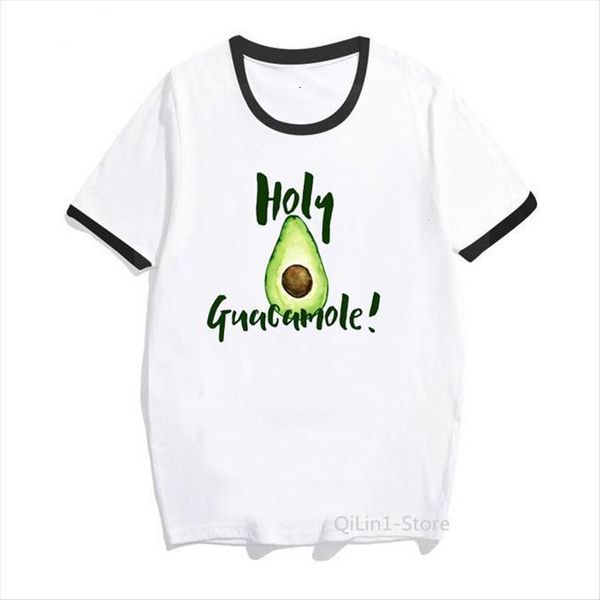 

funny cute avocado fly women t shirt graphic tees short holy guacamole femme kawaii clothes female, White