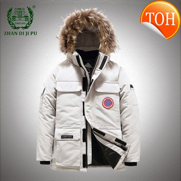 

winter jackets men 90% down thick warm parkas male fashion fur white duck coats casual hooded waterproof mens, Black