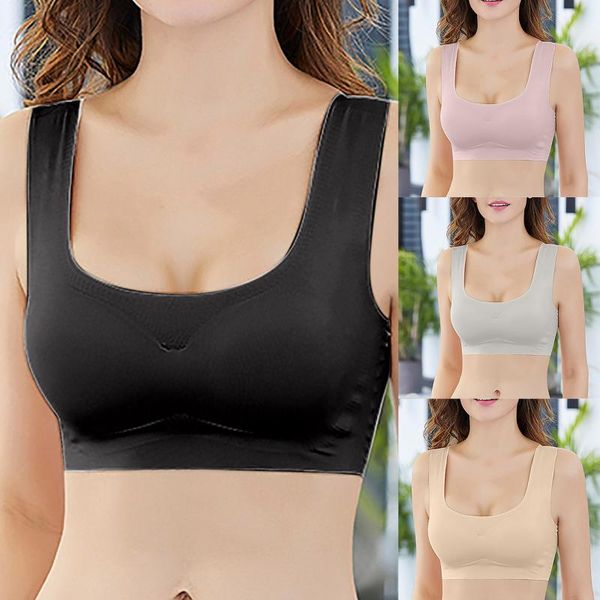 

yoga outfit sports bra women gym crop one-piece no-trace seamless underwear ladies padded push up bras workout wear