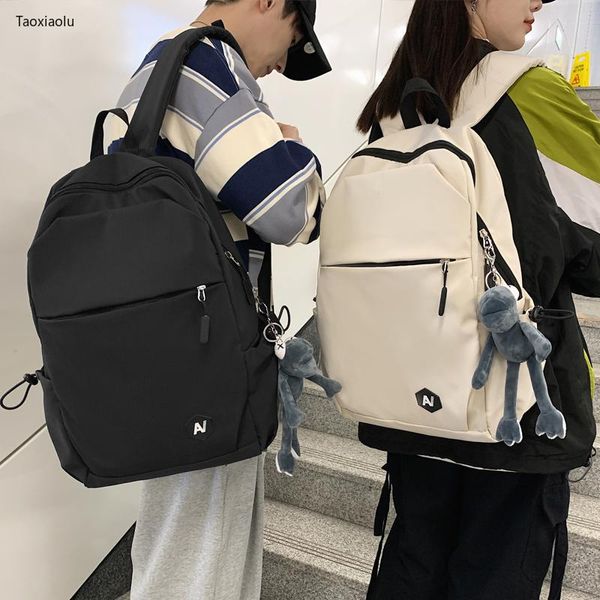 

backpack couple large-capacity 15.6inch lapwomen men trendy simple backpacks female waterproof school bags for teenage girls