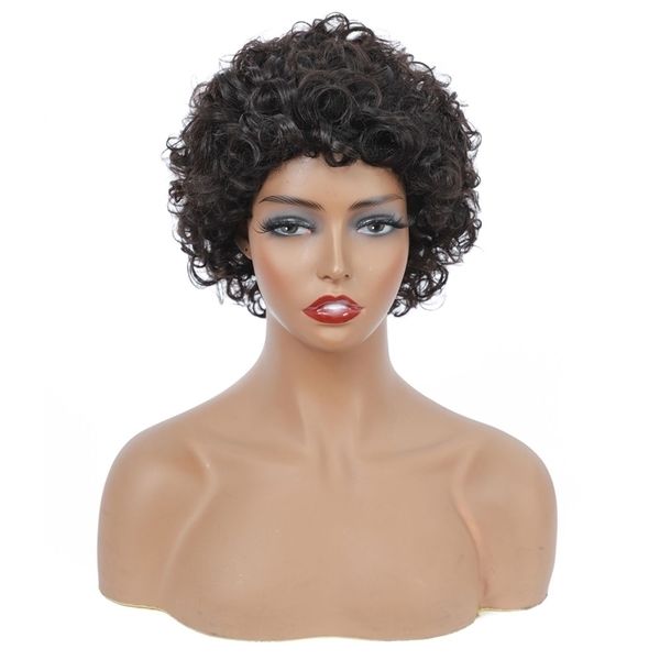 

curly women's hair short wigs, Black