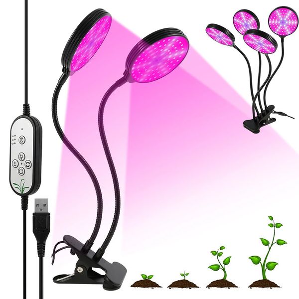 

promoting psynthesis led bulbs grow lights plant lamps 5 modes 360-degree rotary flower growth plants growing lamp 1/2/3/4 heads