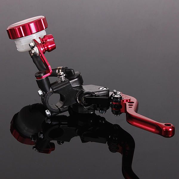 

2 x cnc red universal motorcycle brake clutch lever master cylinder