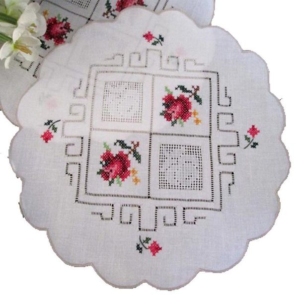 

mats & pads cotton embroidery table place mat lace placemat coffee cloth doily cup tea christmas party dining mug drink pad kitchen
