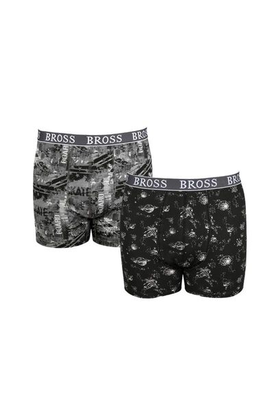 

underpants 2-pack mixed - space patterned mens boxer combination, Black;white