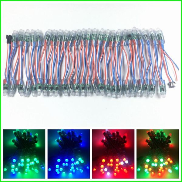 

pcs/lot 12mm ws2811 2811 ic rgb led module string waterproof dc12v digital full color pixel light modules