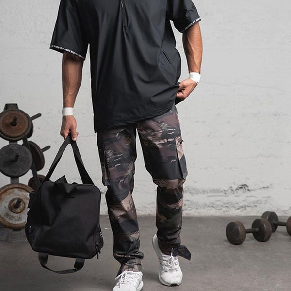 

men's pants fashion gyms fitness bodybuilding breathable quick-drying sweatpants jogger sportswear, Black