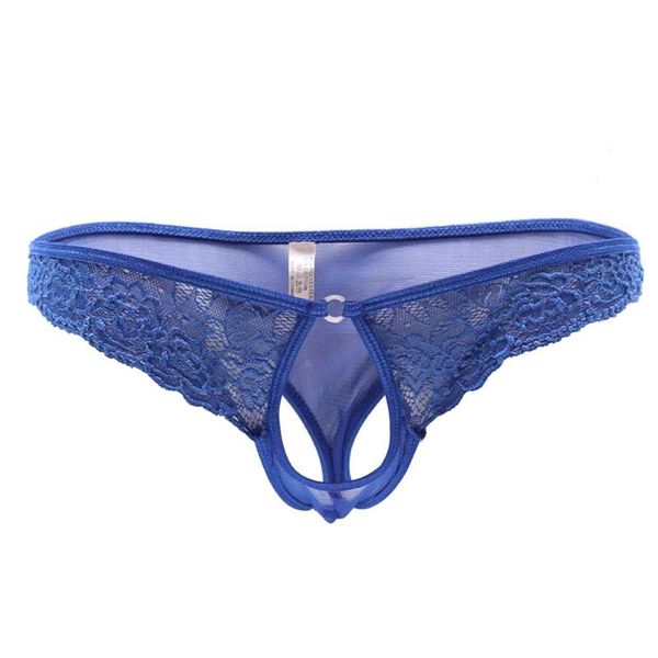 

underpants open crotch t-back men's lace low rise briefs peni hole thongs and g-string underwear, Black;white